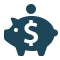 Savings piggy bank icon.